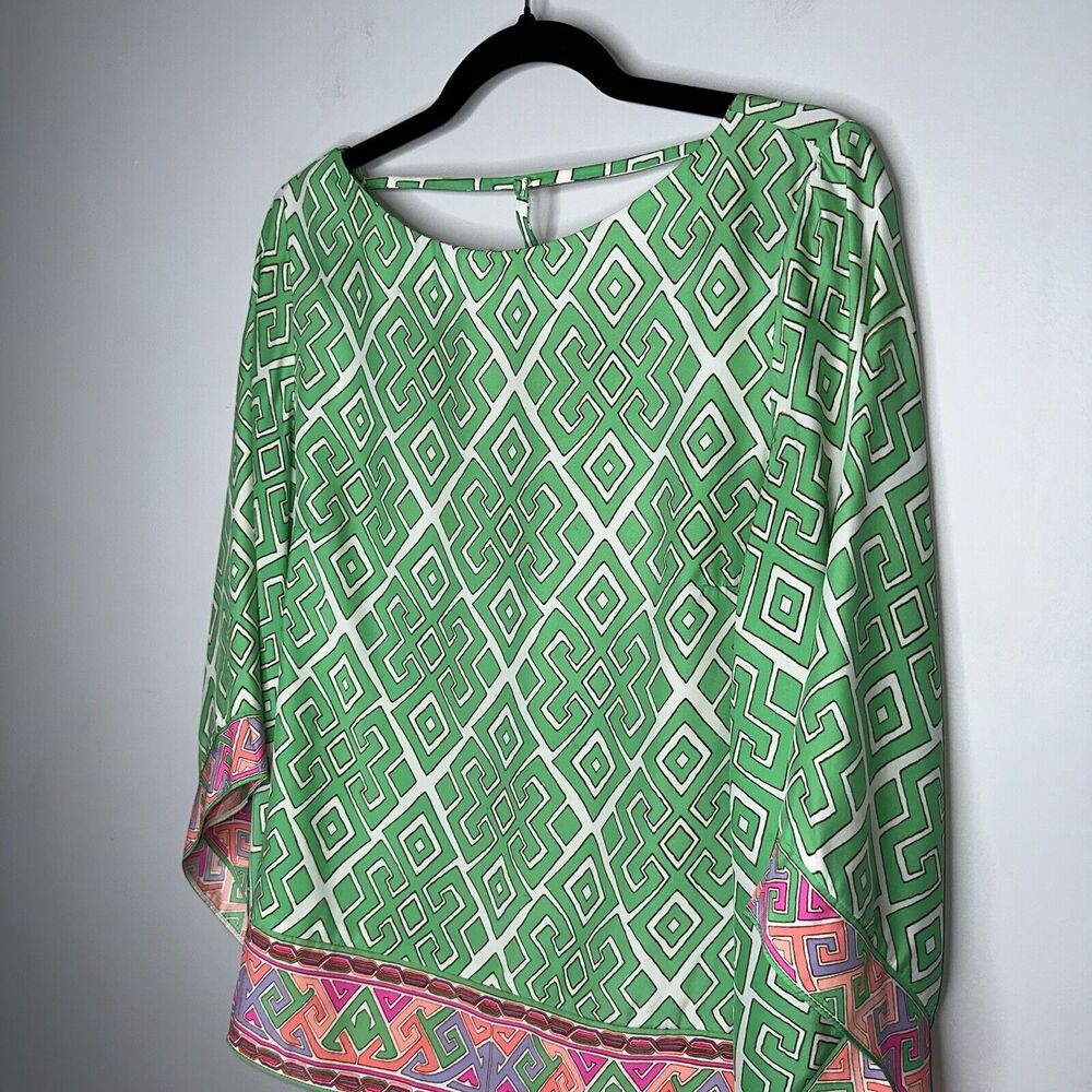 Alice & Trixie Women’s 100% Silk Geometric Print Boho Top Flowy Size Medium - Picture 2 of 5